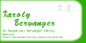 karoly berwanger business card